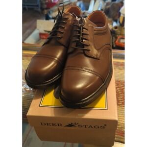 New Deer Stags Men Shoes Sz‎ 11M Oxford Casual Dress Brown Leather